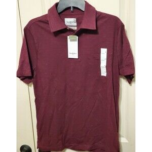 Goodfellow & Co Men's Polo Pocket Shirt 3 Buttons Burgundy Size MEDIUM NEW W/TAG